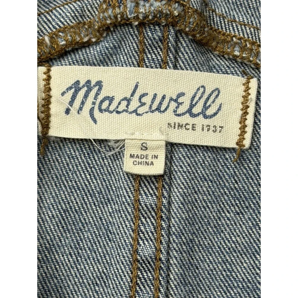 Madewell Denim Overalls Women’s Small Distressed Skinny Blue Bib Dungarees - Picture 6 of 9